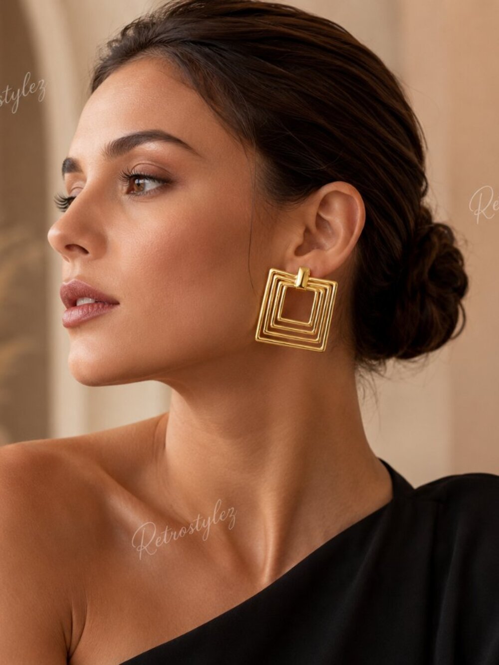 14K Gold Womens 1.75" Large Square Hoop Earrings 14 K Silver Big Hoops Jewelry